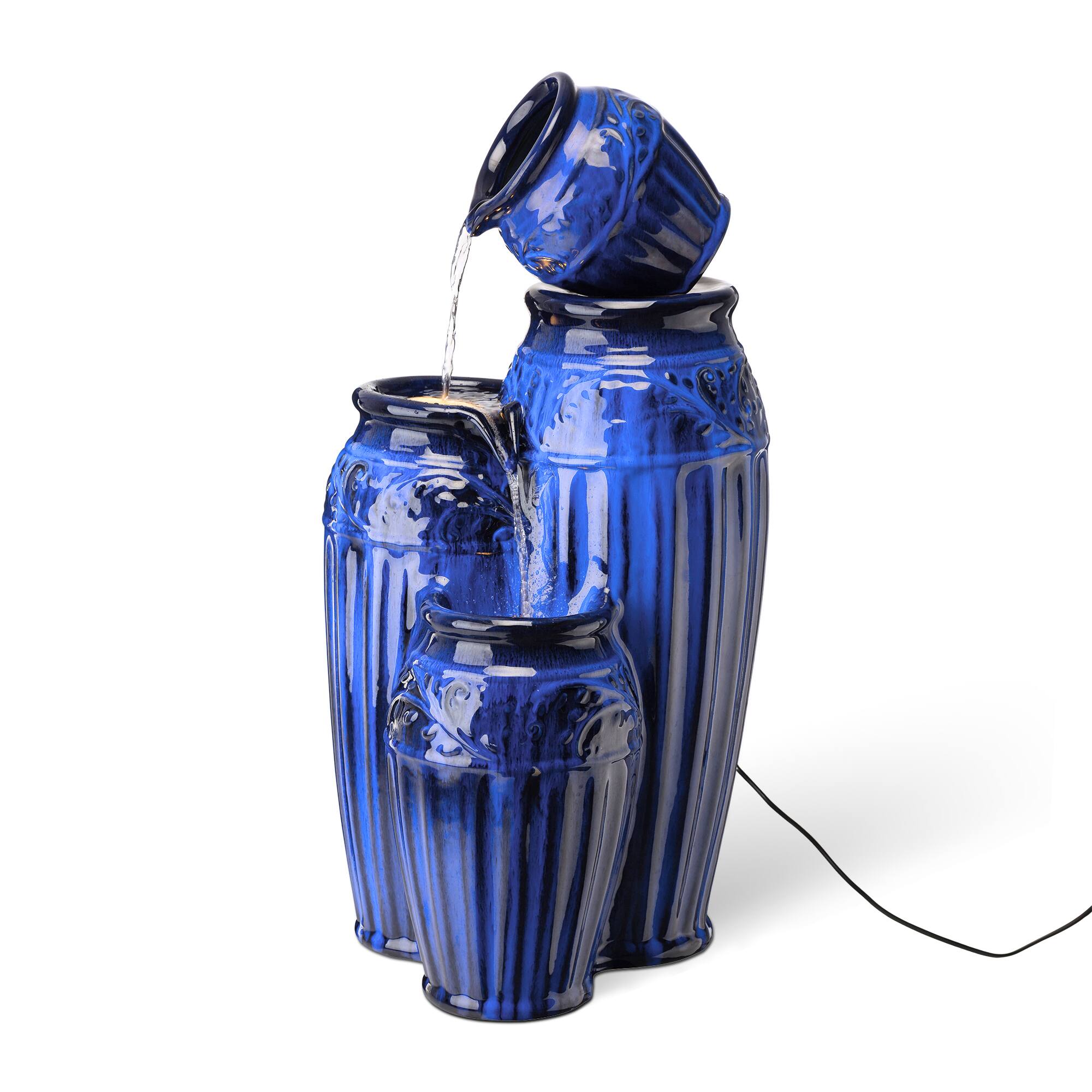 Glitzhome® 27" 4-Tier LED Ceramic Fountain